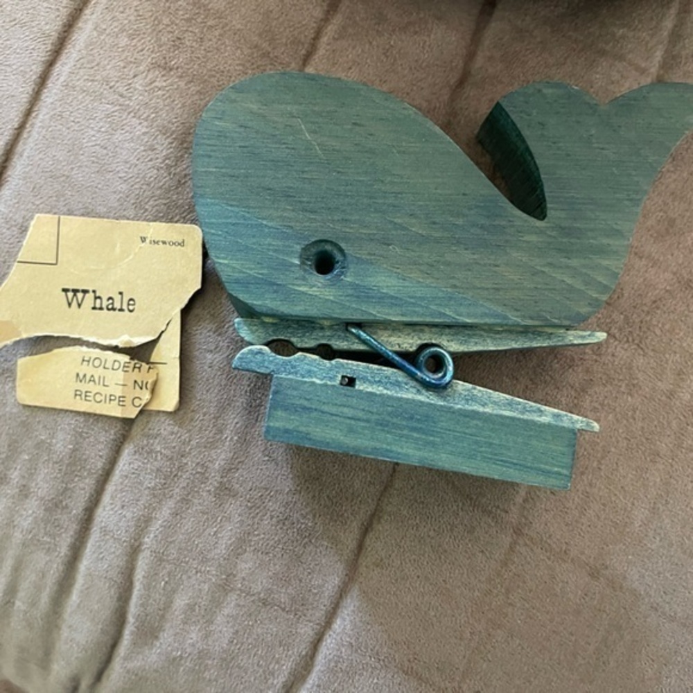 Blue Whale Wooden desk paper holder